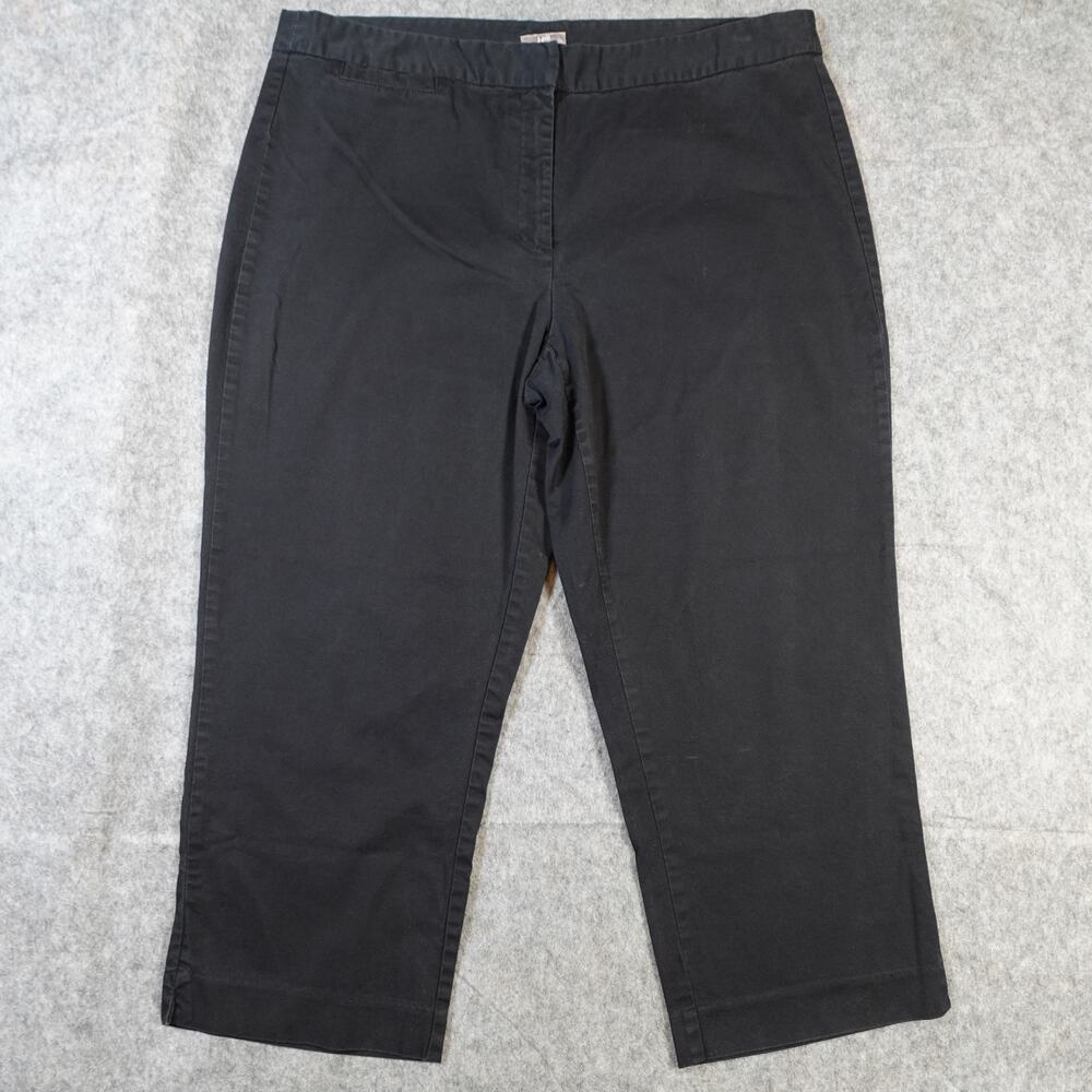 J. Jill Pants Womens 16 Ankle Cropped Black Trousers Chino Office Casual